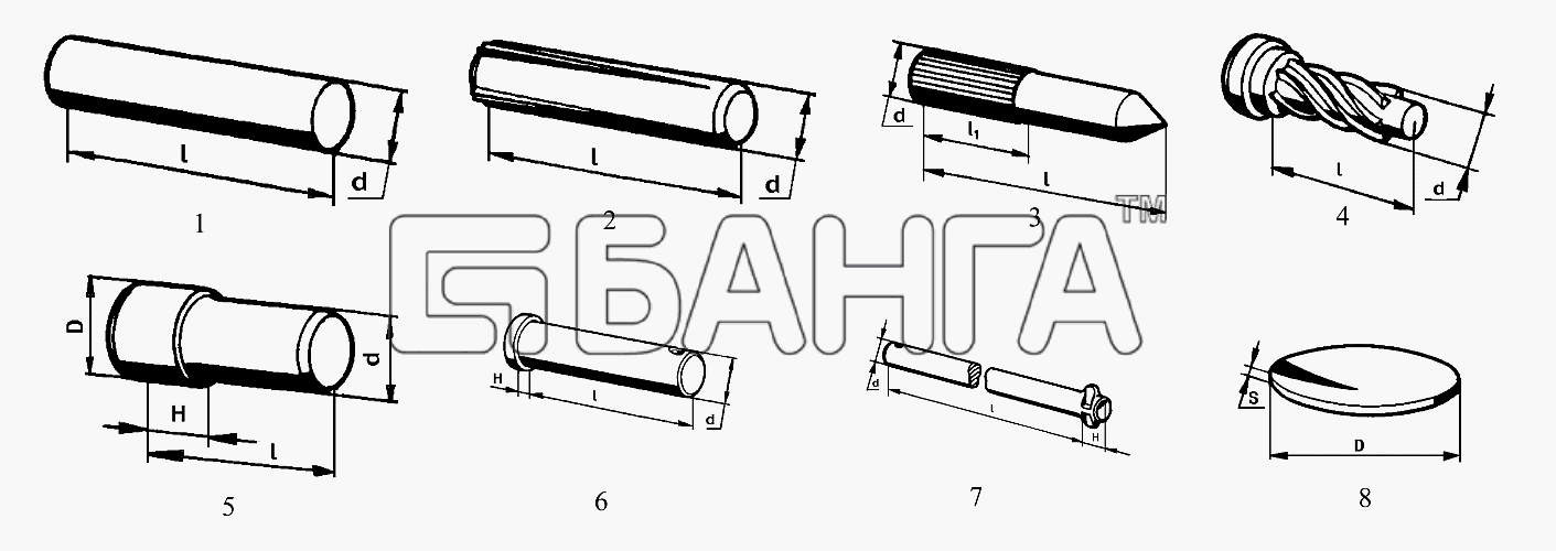 УАЗ УАЗ-31519 Схема Штифты пальцы заглушки-265 banga.ua